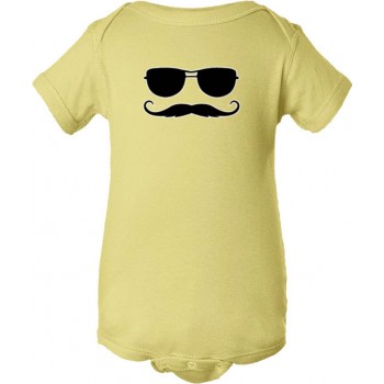 Sunglasses And Mustache Baby Bodysuit Sun N' Stache