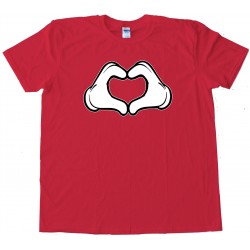 Cartoon Heart Hands Love - Tee Shirt