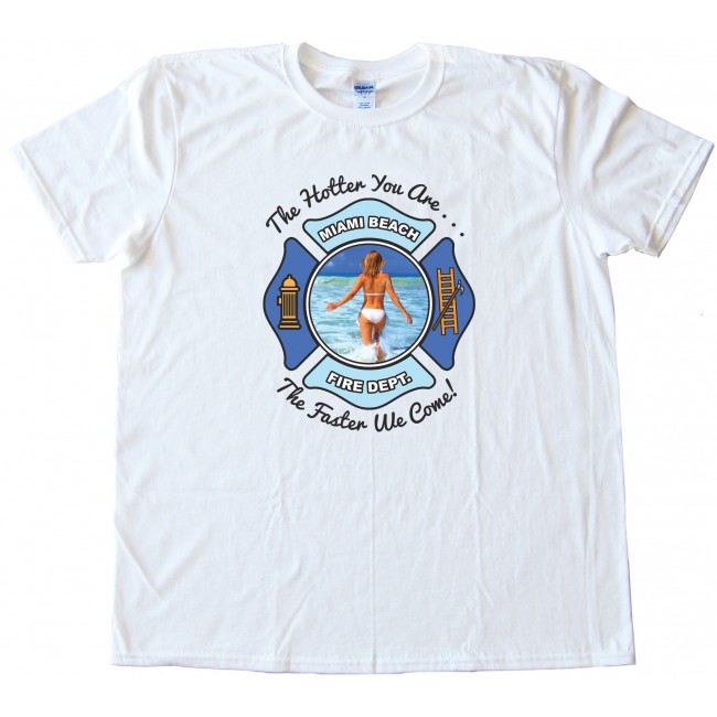 Miami Beach Fire Navy Blue Short Sleeve T-Shirt