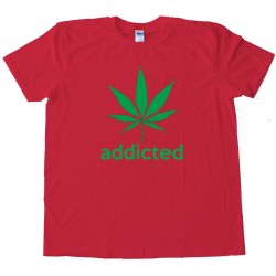Addicted Marijuana Leaf Adidas Parody Tee Shirt