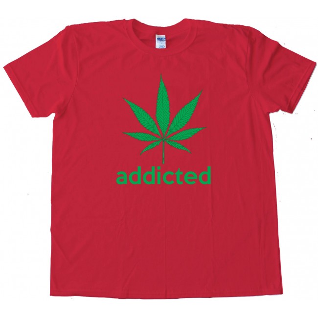 Addicted Leaf Adidas Parody Tee Shirt