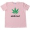 Addicted Marijuana Leaf Adidas Parody Tee Shirt