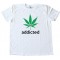 Addicted Marijuana Leaf Adidas Parody Tee Shirt