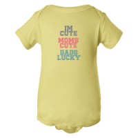 Baby Bodysuit I'M Cute Mom'S Cute Dad'S Lucky Color