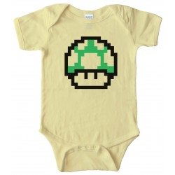 Baby Bodysuit - Mario Brothers One Up Mushroom -