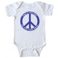 Baby Bodysuit - Peace And Love Baby - Eat. Play. Sleep. Repeat.