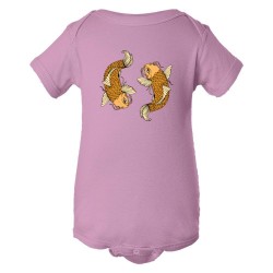 Baby Bodysuit Yin Yang Koi Fish Oranges