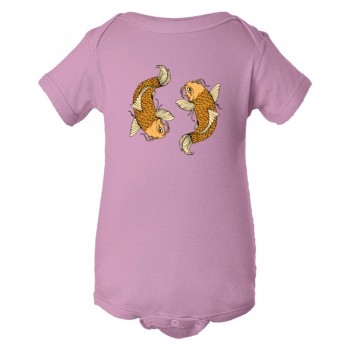 Baby Bodysuit Yin Yang Koi Fish Oranges