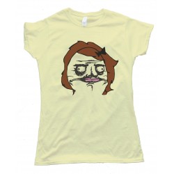 Female Brunette Hair Me Gusta Rage Comic Face Tee Shirt