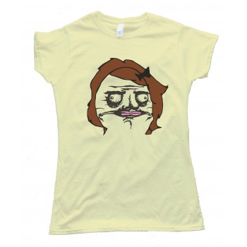 Female Brunette Hair Me Gusta Rage Comic Face Tee Shirt