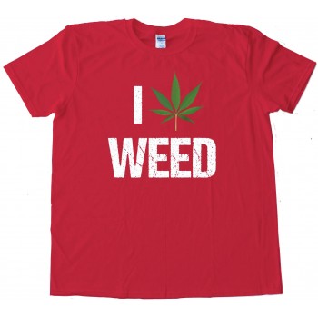 I Love Marijuana Pot Leaf Tee Shirt
