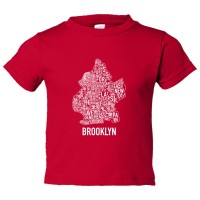 Toddler Sized Brooklyn Map With Area Names - Tee Shirt Rabbit Skins