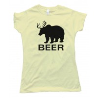 Womens Bear Deer Beer - Tee Shirt