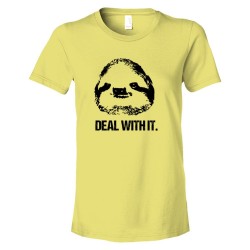 Womens Deal With It Sloth - Tee Shirt