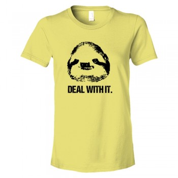Womens Deal With It Sloth - Tee Shirt