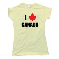 Womens I Love Canada Maple Leaf - Tee Shirt