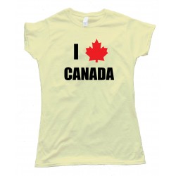 Womens I Love Canada Maple Leaf - Tee Shirt