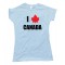 Womens I Love Canada Maple Leaf - Tee Shirt