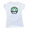 Womens Mario Brothers 1Up Free Life Green Muchroom - Tee Shirt