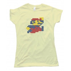 Womens Mario Brothers Mario Sprite 8 Bit Pixel Nintendo - Tee Shirt