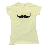 Womens Mustache With Guns Tee Shirt