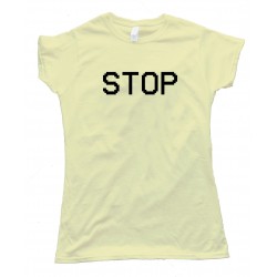 Womens Stop Camcorder Text Vcr - Tee Shirt