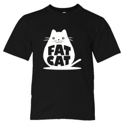 Youth Sized Fat Cat Feline Roundest - Tee Shirt