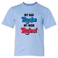 Youth Sized My Dad Rocks But My Mom Rules - Tee Shirt
