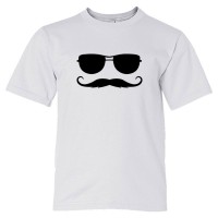 Youth Sized Ray Ban Sunglasses With Killer Mustache - Tee Shirt