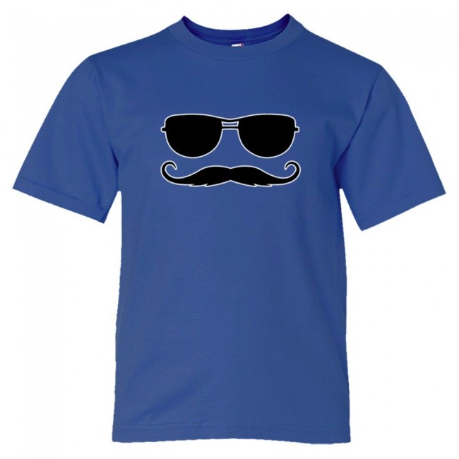 Youth Sized Ray Ban Sunglasses With Killer Mustache - Tee Shirt