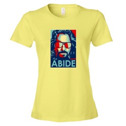Womens Abide The Dude From The Big Lebowski Obama Style Poster - Tee Shirt