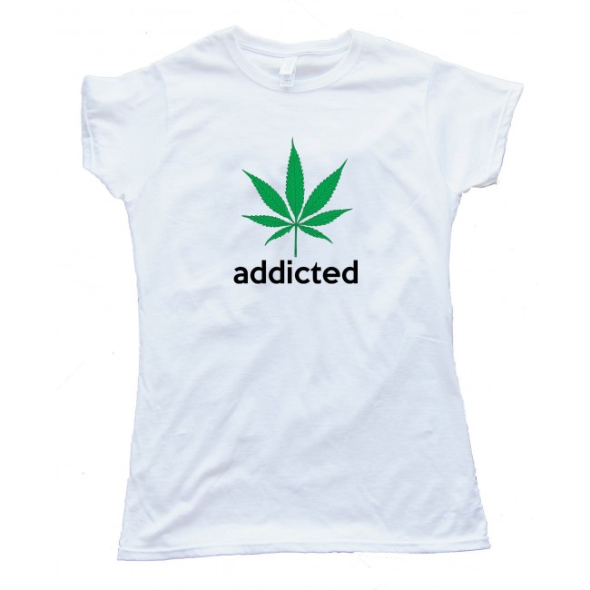 Addicted Marijuana Leaf Adidas Tee Shirt