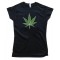 Womens Big Marijuana Leaf Pot Weed Tee Shirt