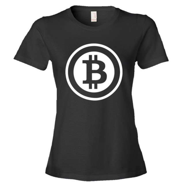 Womens Bitcoin Coin Image Online Currency - Tee Shirt