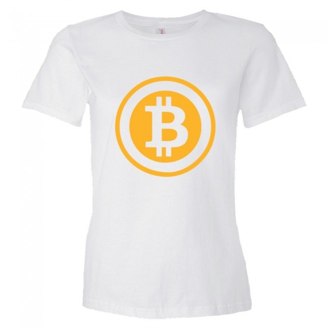 Womens Bitcoin Coin Image Online Currency - Tee Shirt