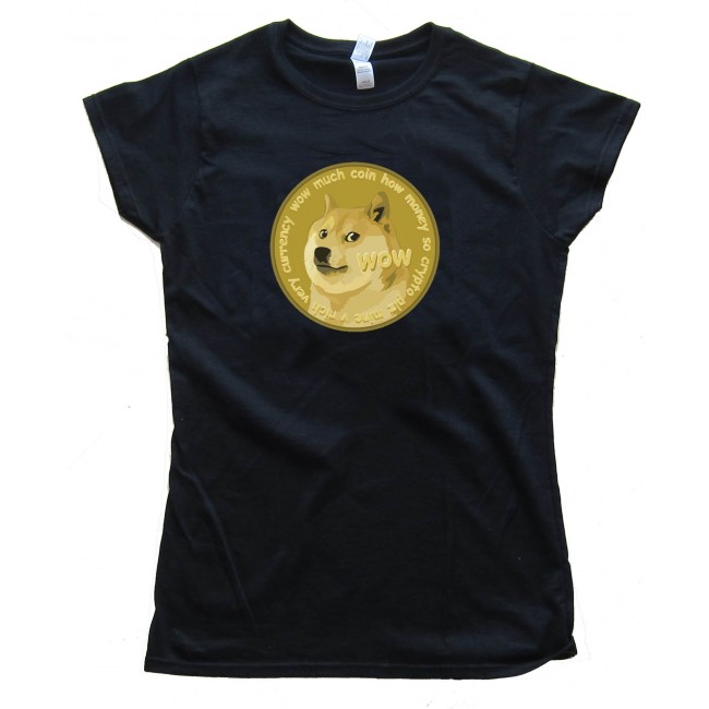 Womens Dogecoin Doge Currency So Crypto Plz Mine Tee Shirt