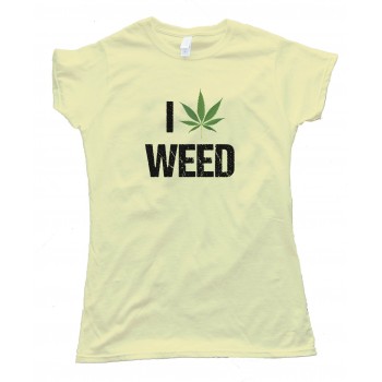 Womens I Love Marijuana Pot Leaf Tee Shirt