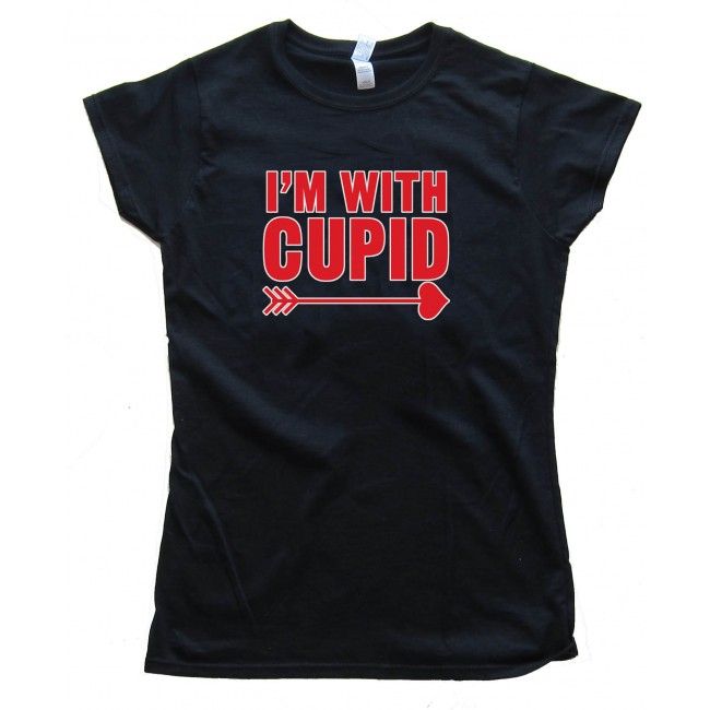 Womens I'M With Cupid Valentine'S Day - Tee Shirt