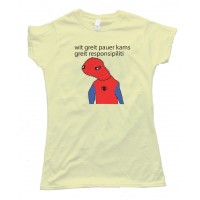 Womens Spooderman - With Great Power Comes Great Responsibility - Tee Shirt