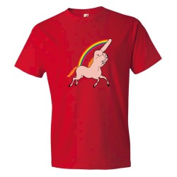 Fingercorn Unicorn Running Giving The Finger - Tee Shirt