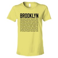 Womens Brooklyn Map With Area Names - Tee Shirt