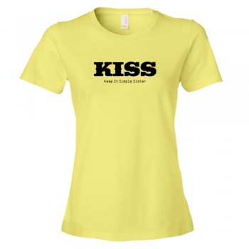 Womens Kiss Keep It Simple Sister - Tee Shirt