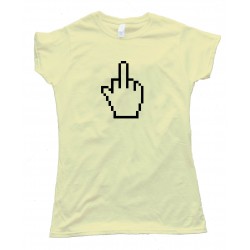 Womens The Finger Pixel Hand -Tee Shirt