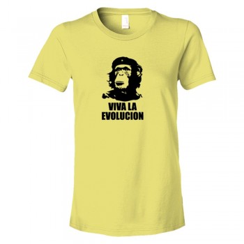 Womens Viva La Evolucion Che Guevara Chimp - Tee Shirt