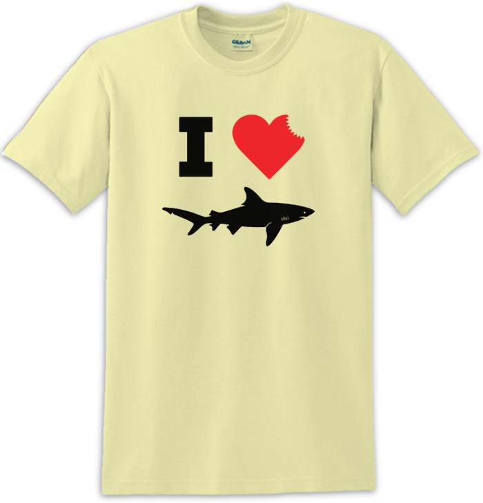 I Love Sharks Sharkbite Tee Shirt For Shark Week