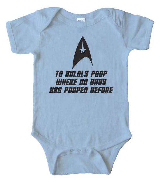 To Boldly Poop Where No Baby Has Pooped Before Star Trek Bodysuit