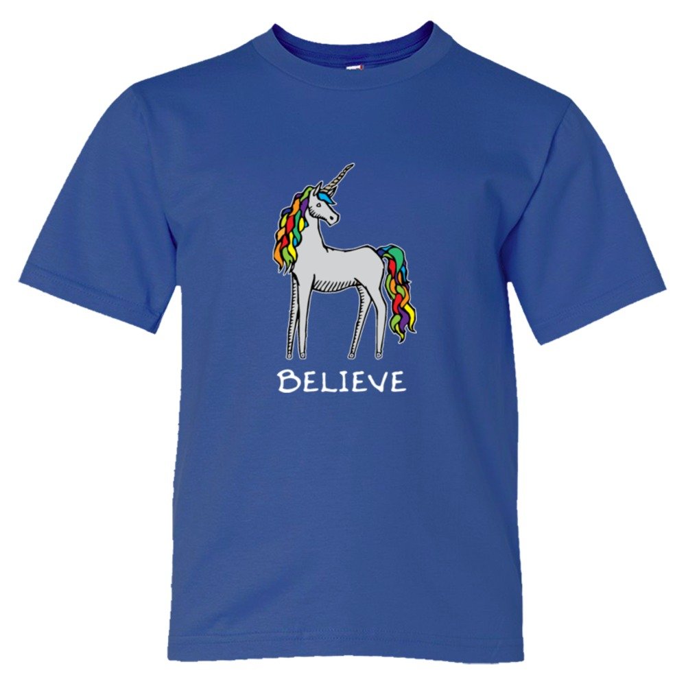 Believe Brightly Colored Unicorn - Tee Shirt