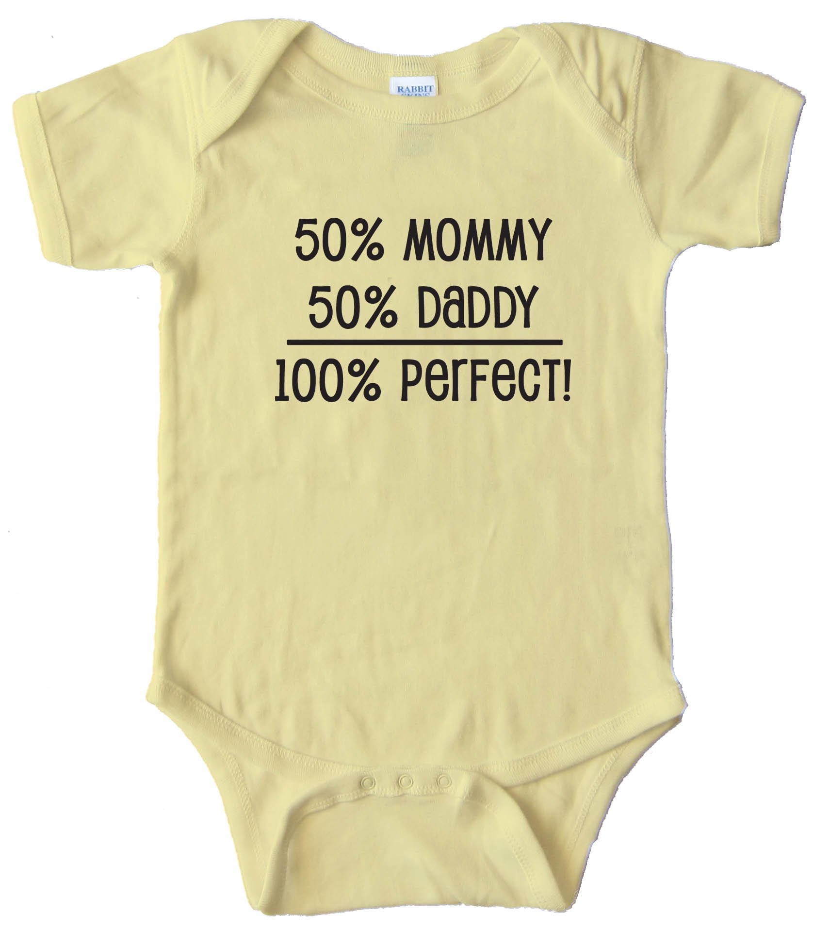 50% Mommy 50% Daddy - 100% Perfect - Baby Bodysuit