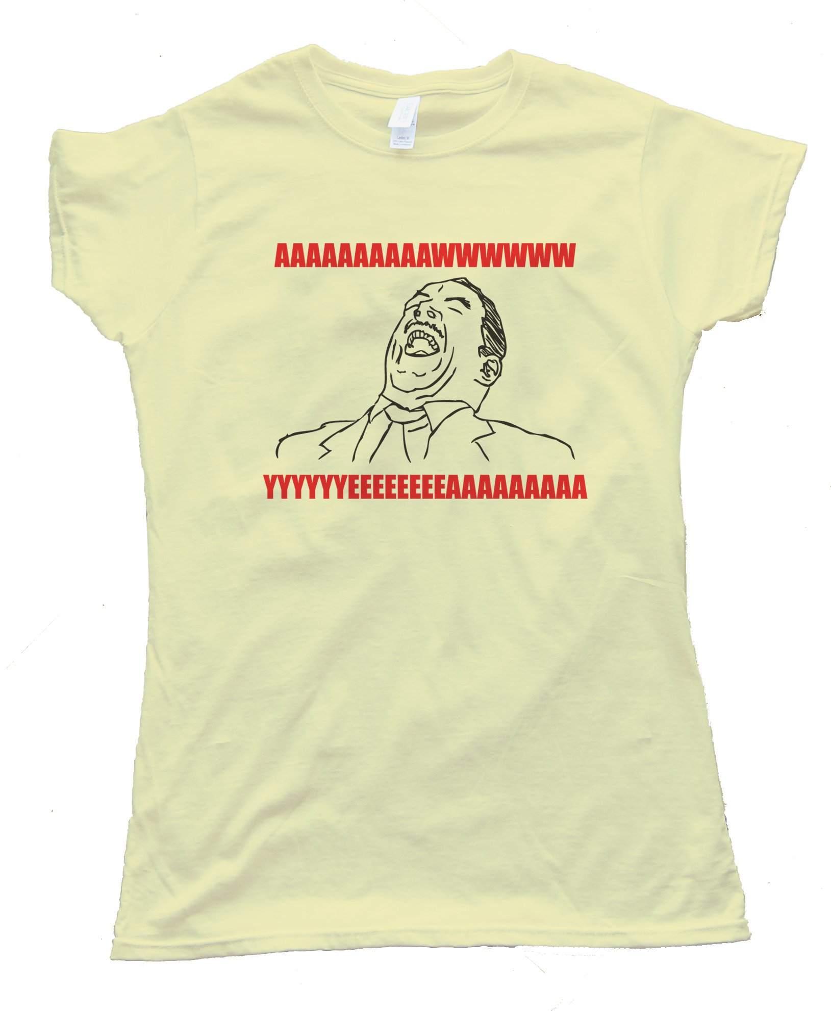 Womens Aaawwww Yeeaaaahhhh With Text Rage Face Tee Shirt