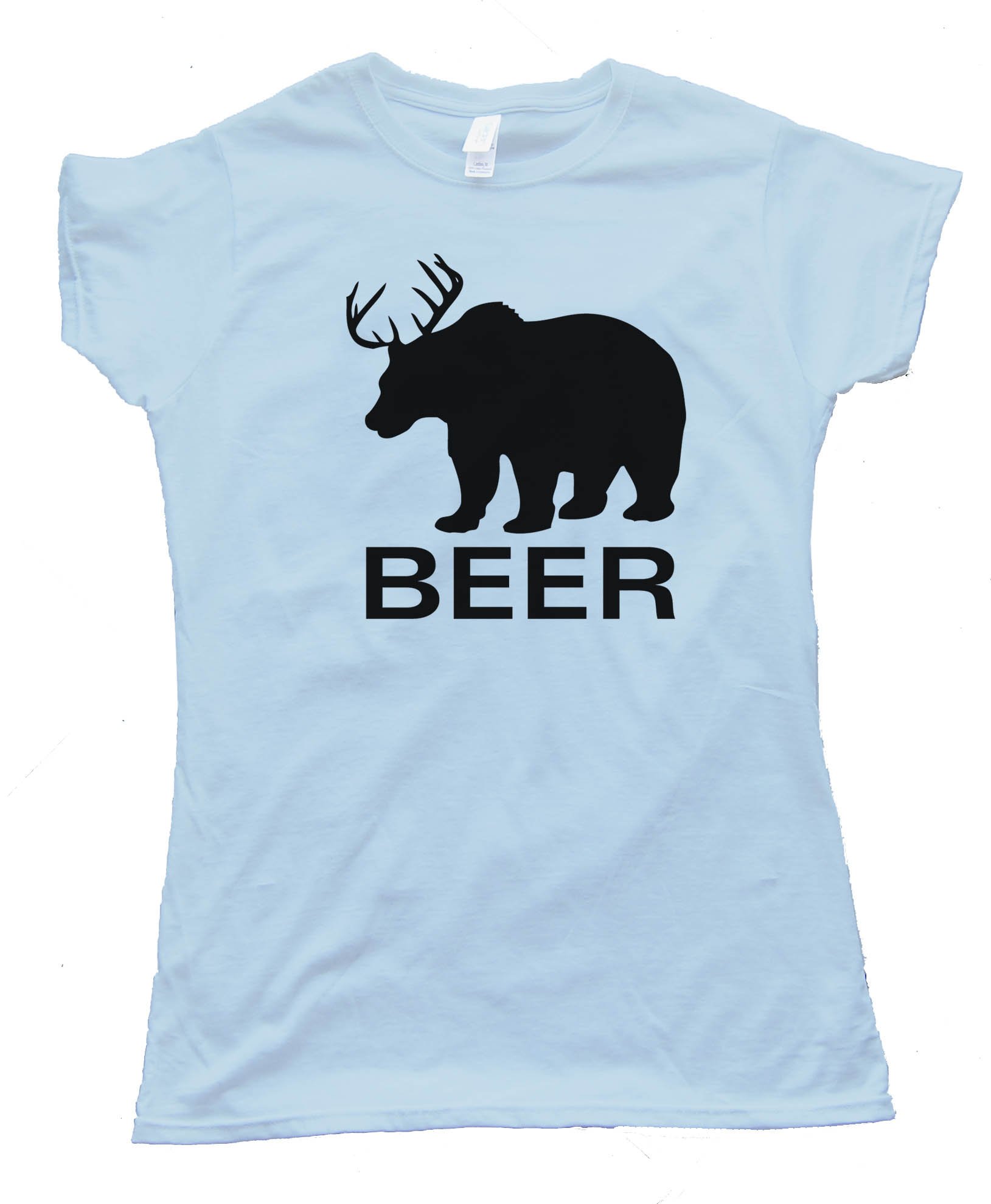 Womens Bear Deer Beer - Tee Shirt